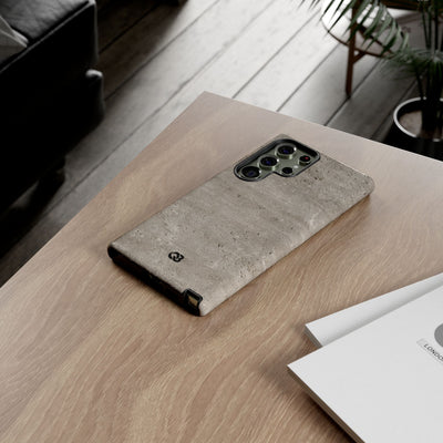 Grey Tough Phone Case for Samsung - Brutalist Stone Grit