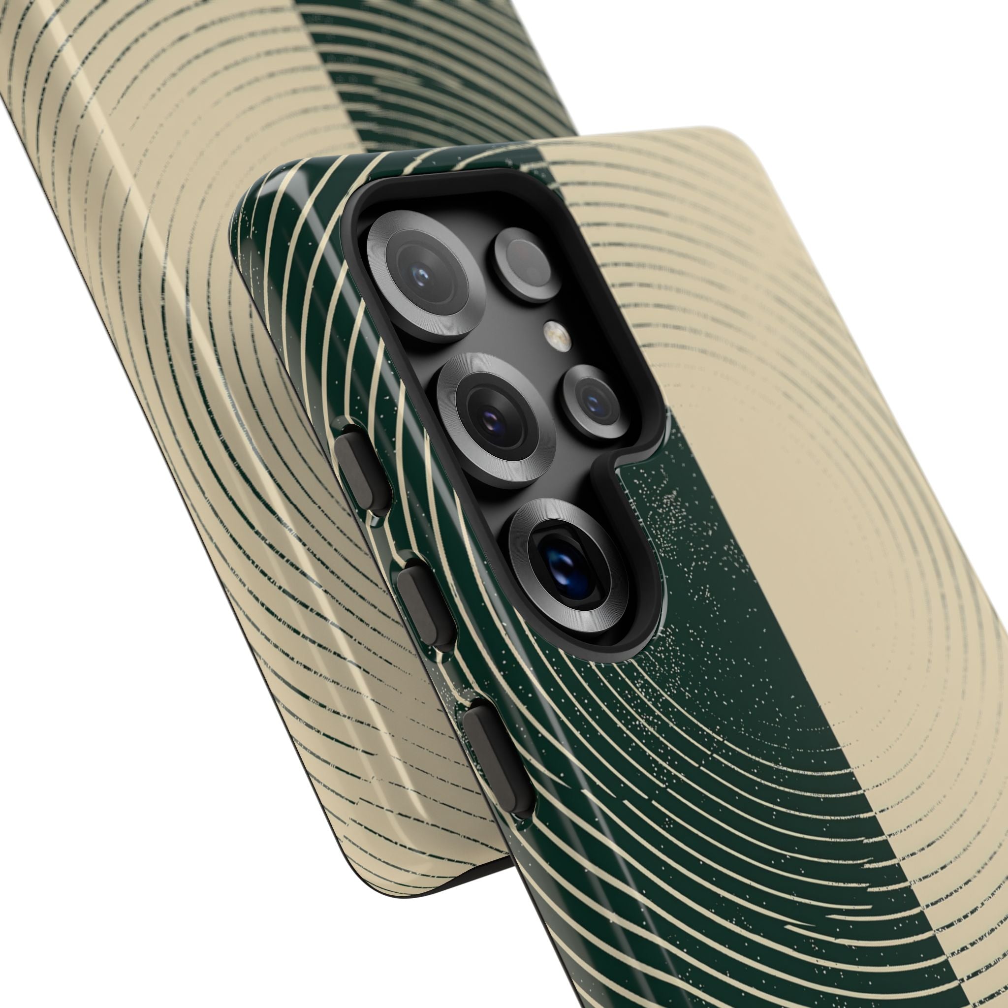 Green Tough Phone Case for Samsung - Evergreen Split Grain