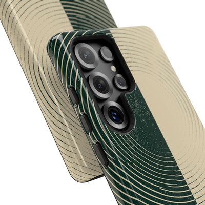 Green Tough Phone Case for Samsung - Evergreen Split Grain
