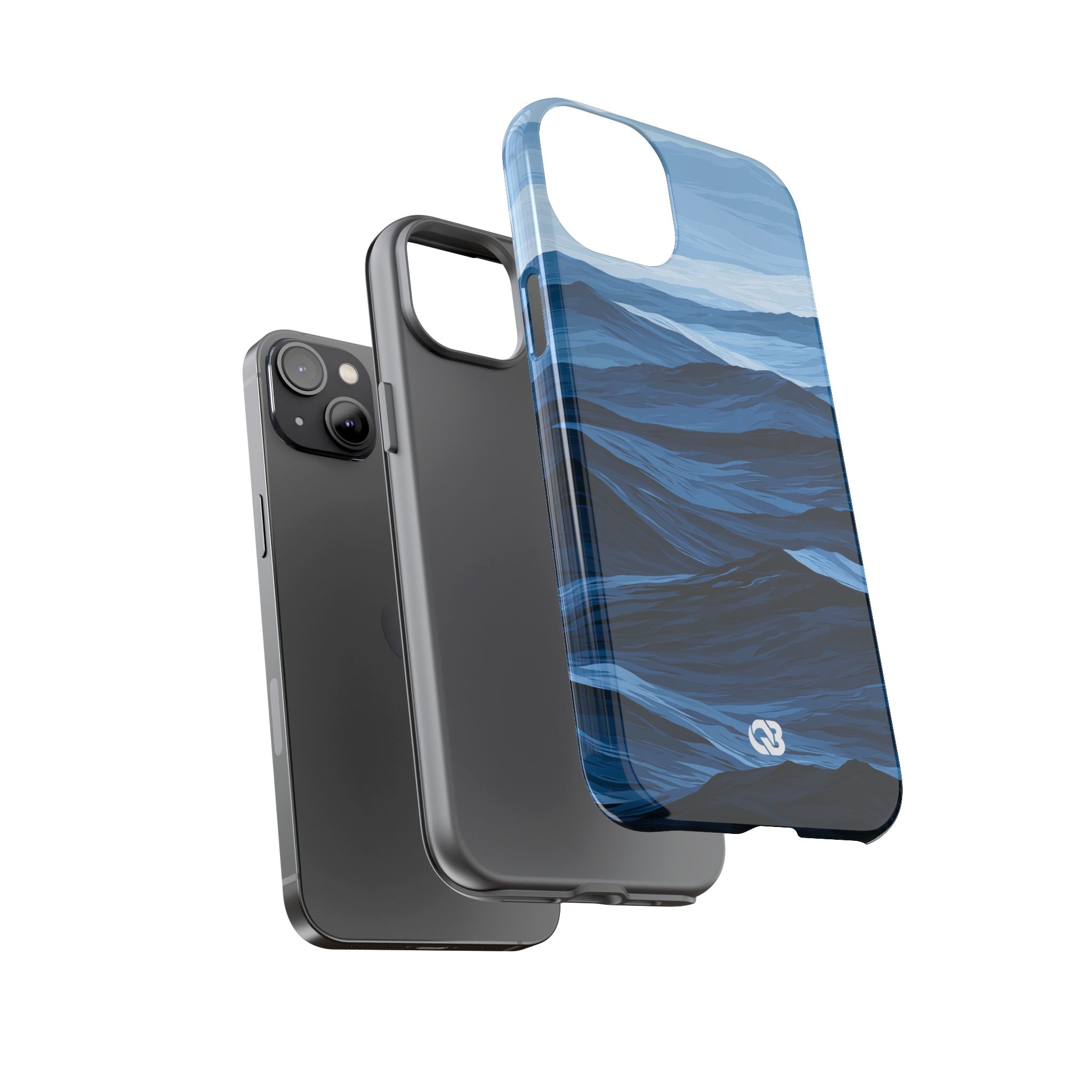Blue Tough Phone Case for iPhone - Cobalt Ridge Tides