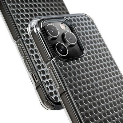 Silver Impact MagSafe Phone Case for iPhone - Brutalist Steel Mesh