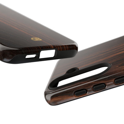 Brown Tough Phone Case for Samsung - Burnished Mahogany Grain