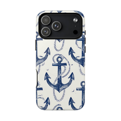 Navy Anchor Loop iPhone 17 Pro Max Case - Tough+ - CASE•BOB