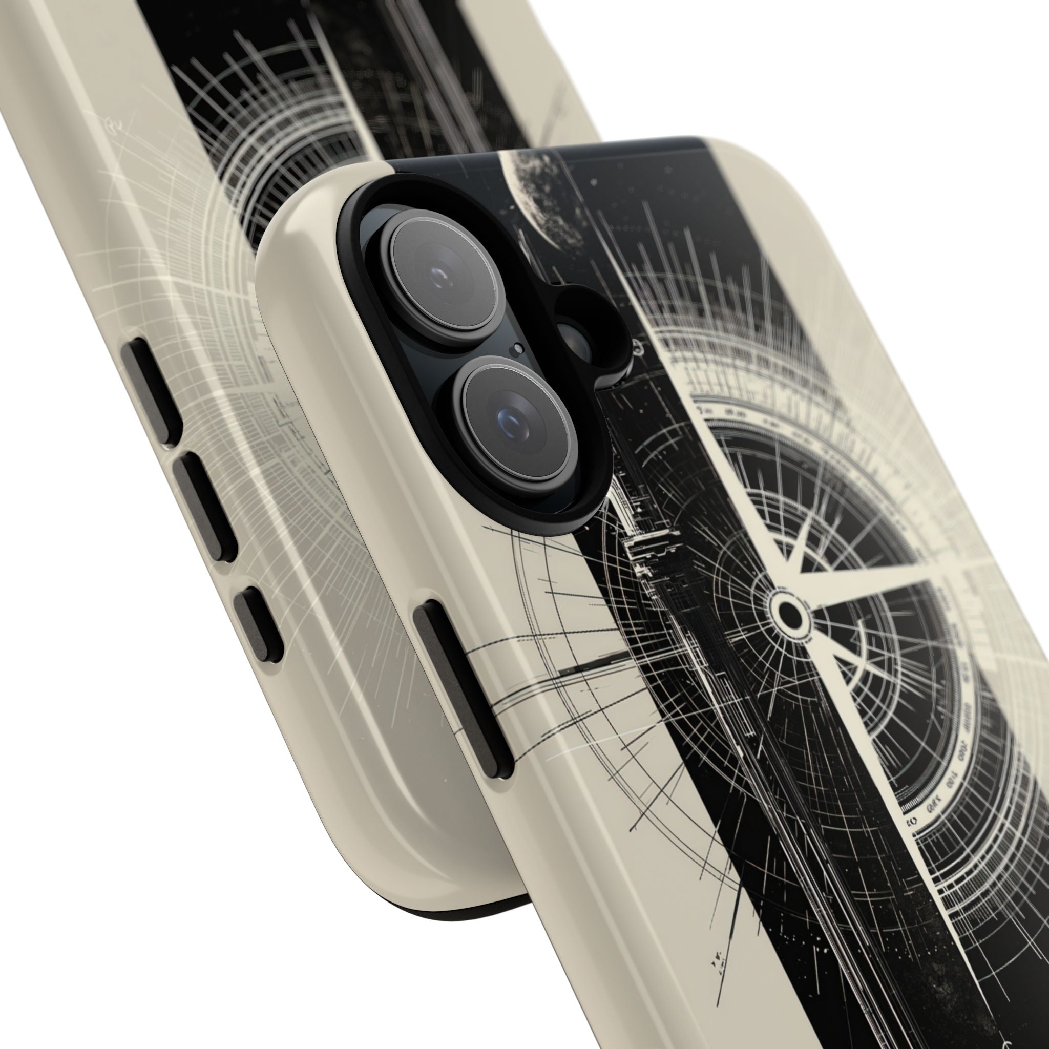 Beige Tough Phone Case for iPhone - Zenith Vector Spire