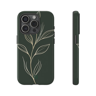 Green Tough Phone Case for iPhone - Deep Moss Willow