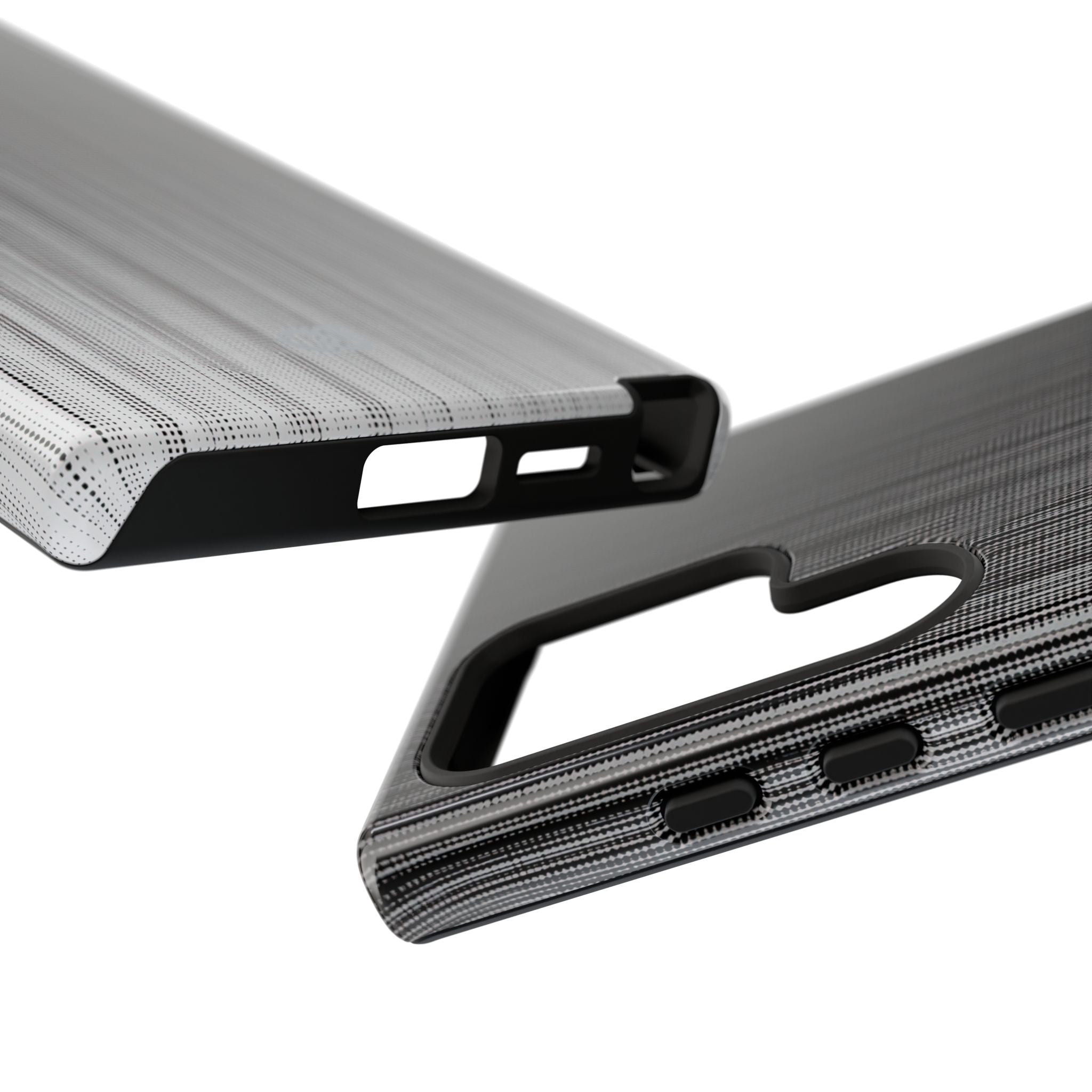 Grey Tough Phone Case for Samsung - Static Vertical Dither