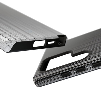 Grey Tough Phone Case for Samsung - Static Vertical Dither