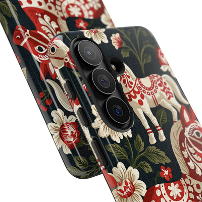 Nordic Dala Meadow · Tough Phone Case for Samsung · Red