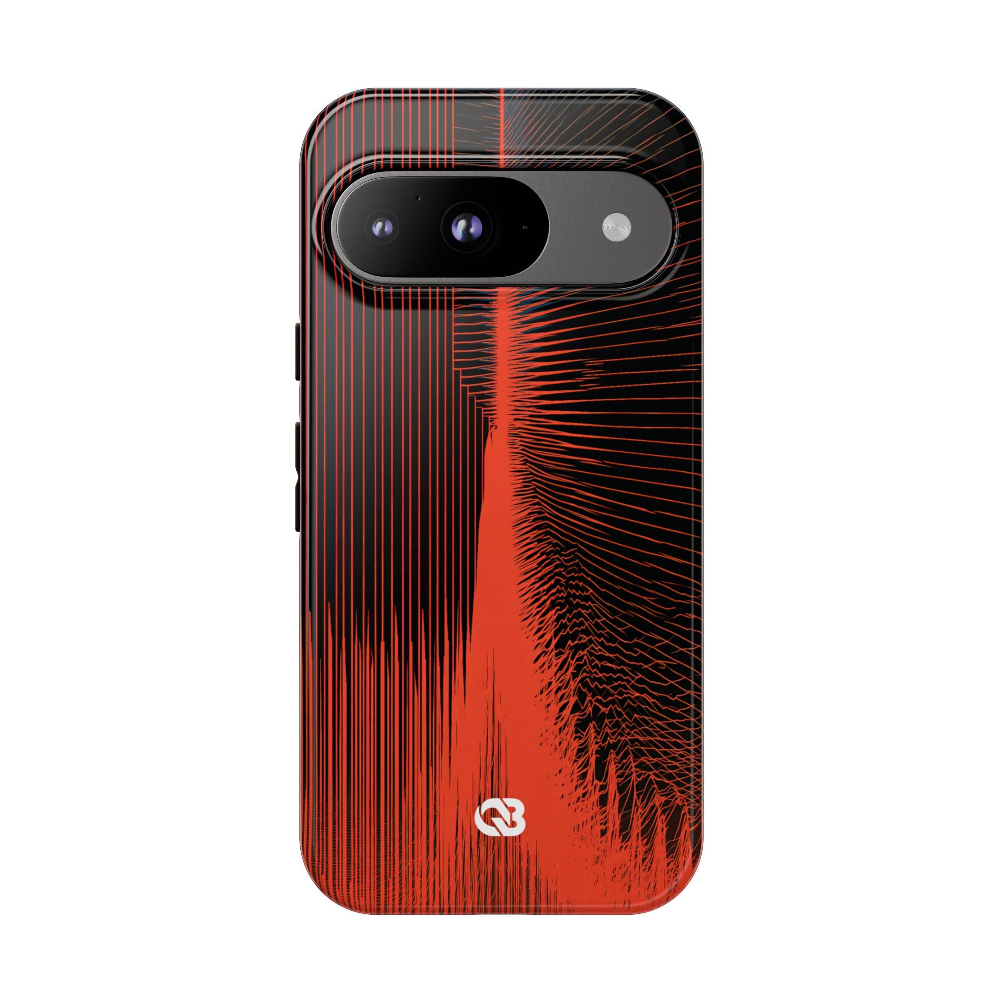 Red Tough Phone Case for Google Pixel - Crimson Frequency Pulse