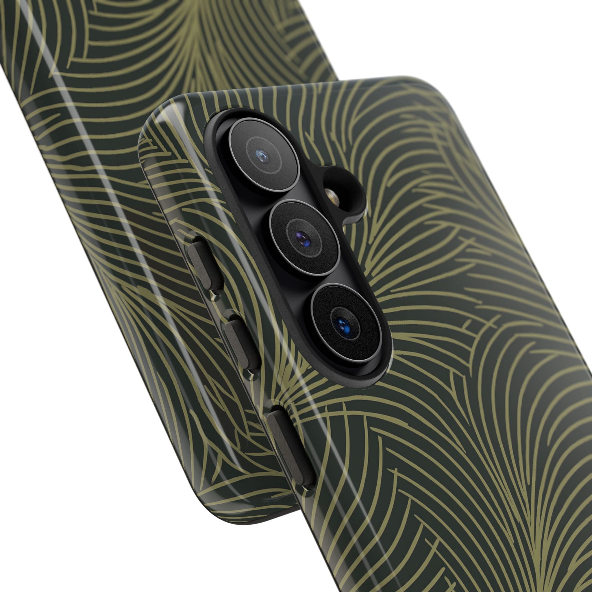 Green Tough Phone Case for Samsung - Dark Olive Plume