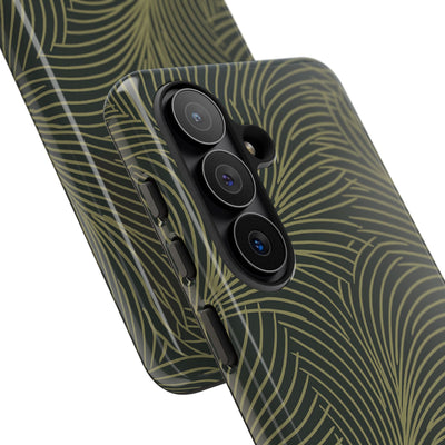 Green Tough Phone Case for Samsung - Dark Olive Plume
