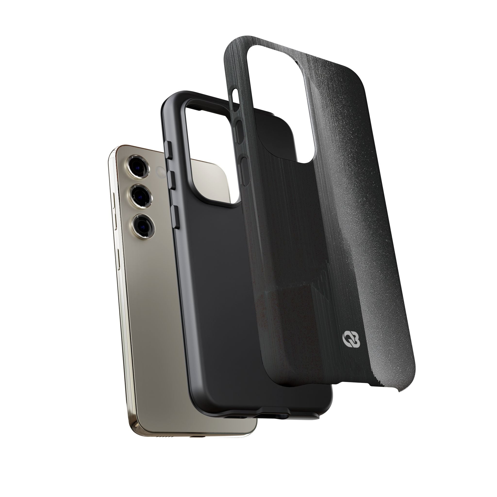 Black Tough Phone Case for Samsung - Brutalist Pixel Monolith