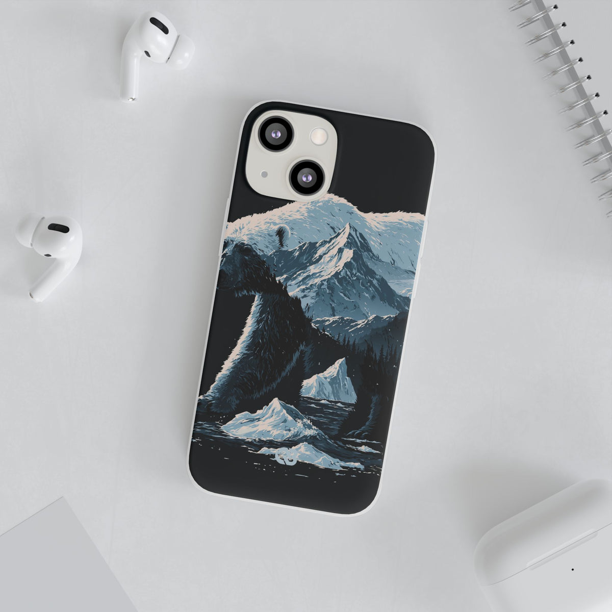 Nordic Arctic Bear · Lite Phone Case for iPhone ·  Black
