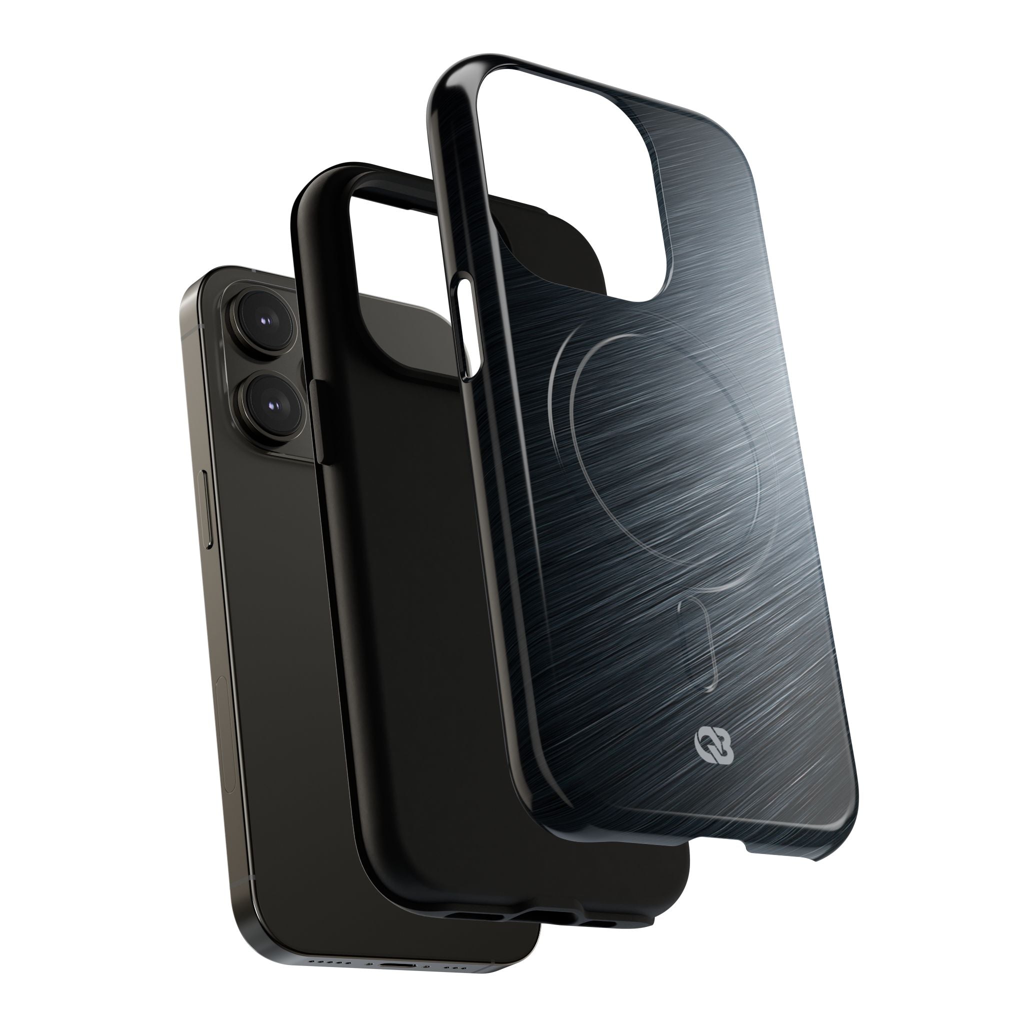 Grey Tough 2.0 Magsafe Phone Case for iPhone - Charcoal Brushed Steel