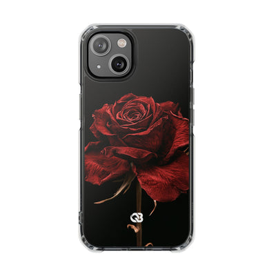 Crimson Noir Rose · Clear Impact Magnetic Phone Case for iPhone ·  Black