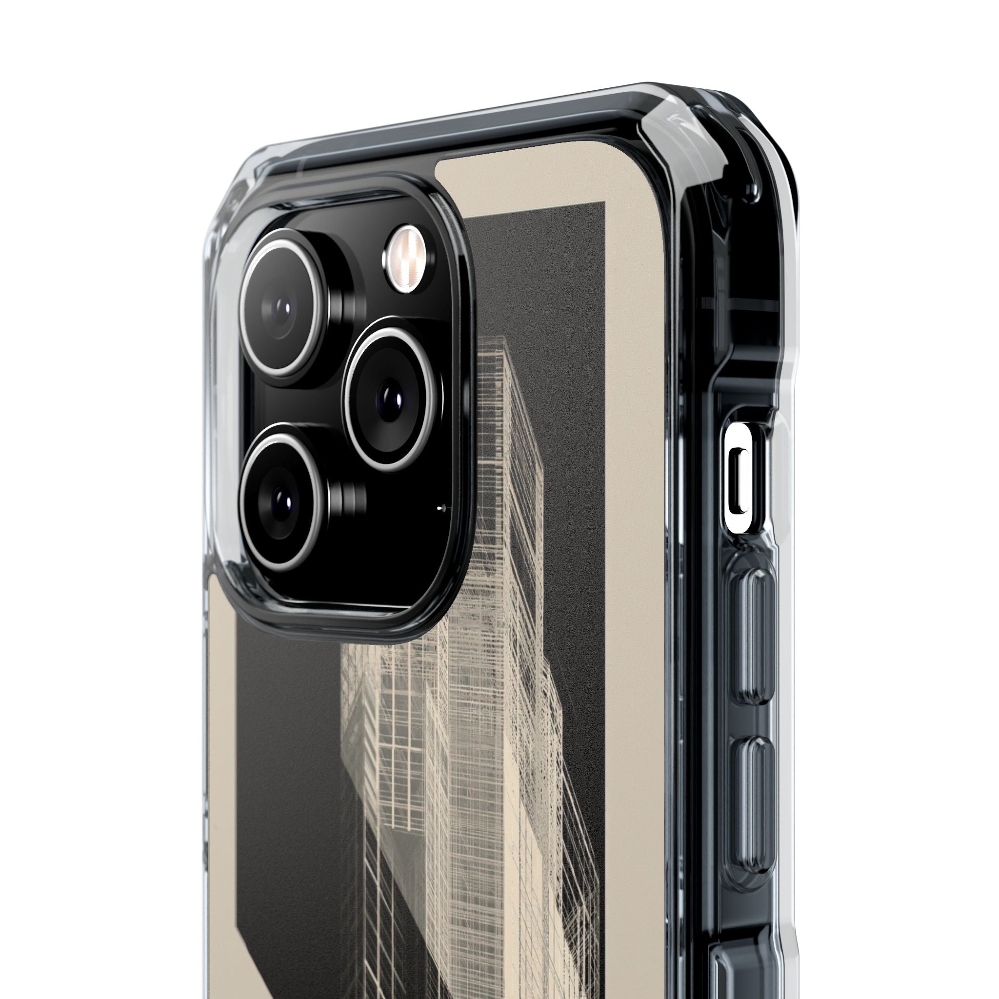 Beige Impact MagSafe Phone Case for iPhone - Monolith Urban Grid