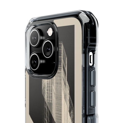 Beige Impact MagSafe Phone Case for iPhone - Monolith Urban Grid