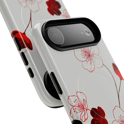 Red Tough 2.0 Magsafe Phone Case for iPhone - Kyoto Ember Bloom
