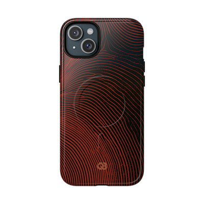 Red Tough 2.0 Magsafe Phone Case for iPhone - Terracotta Nerve Map