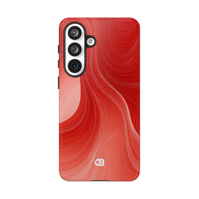 Red Tough Phone Case for Samsung - Crimson Silk Strands
