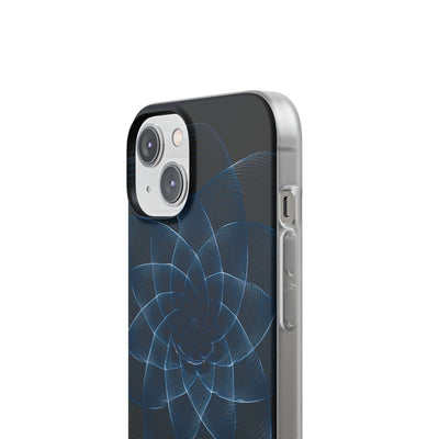 Blue Lite Phone Case for iPhone - Cobalt Geometric Bloom