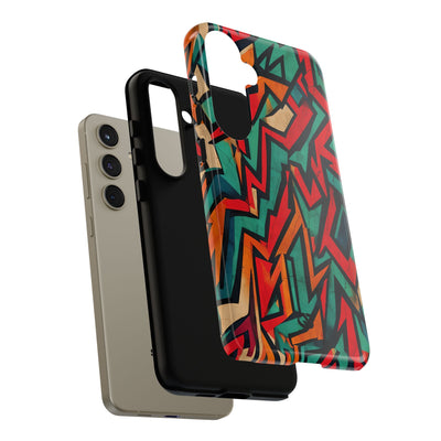 Jagged Teal Static · Tough Phone Case for Samsung