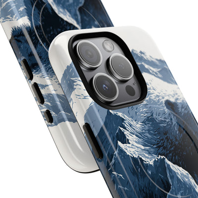 Fjord Summit Bear · Tough 2.0 Magnetic Phone Case for iPhone · Blue