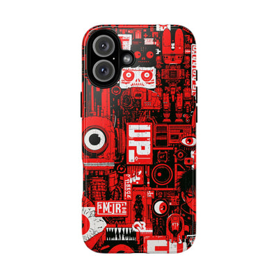Neo Mecha Collage · Tough Phone Case for iPhone · Red