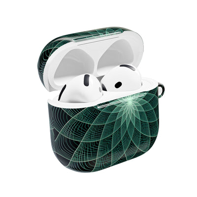 Verdant Harmonic Bloom · Hard Case for AirPods & AirPods Pro · Black
