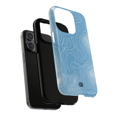Blue Tough 2.0 Magsafe Phone Case for iPhone - Glacial Ridge Topo