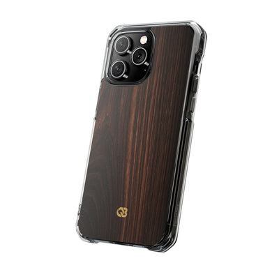 Brown Impact MagSafe Phone Case for iPhone - Burnished Mahogany Grain