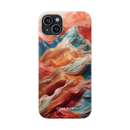Fabric Peaks Cream iPhone 15 Plus Skal - Mjuk