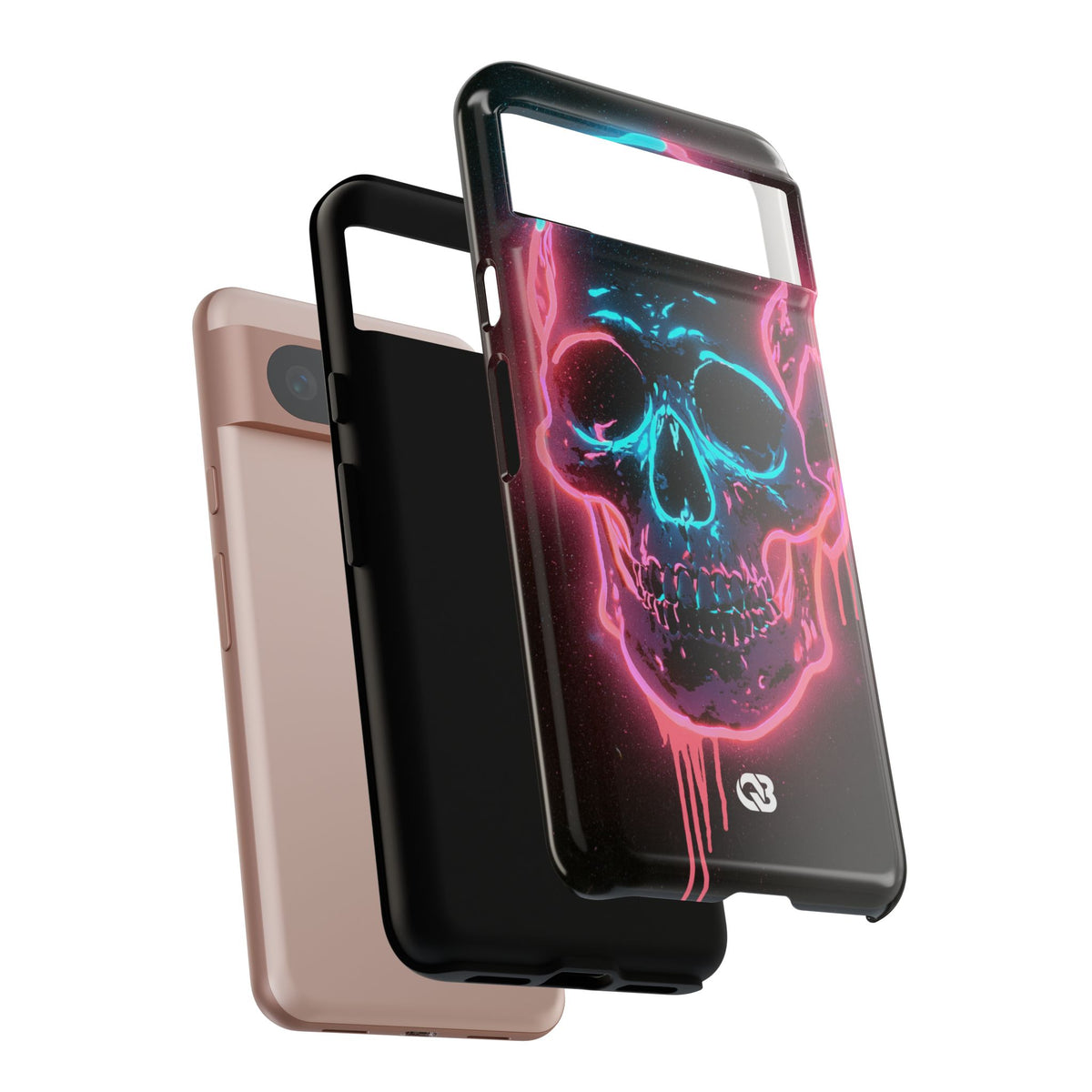 Neon Drip Skull · Tough Phone Case for Pixel ·  Black