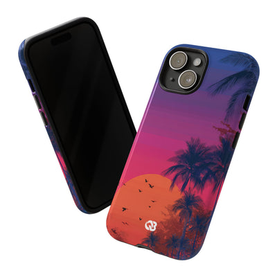 Neon Horizon Palms · Tough Phone Case for iPhone