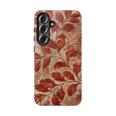 Terracotta Botanical Fresco · Tough Phone Case for Samsung · Red