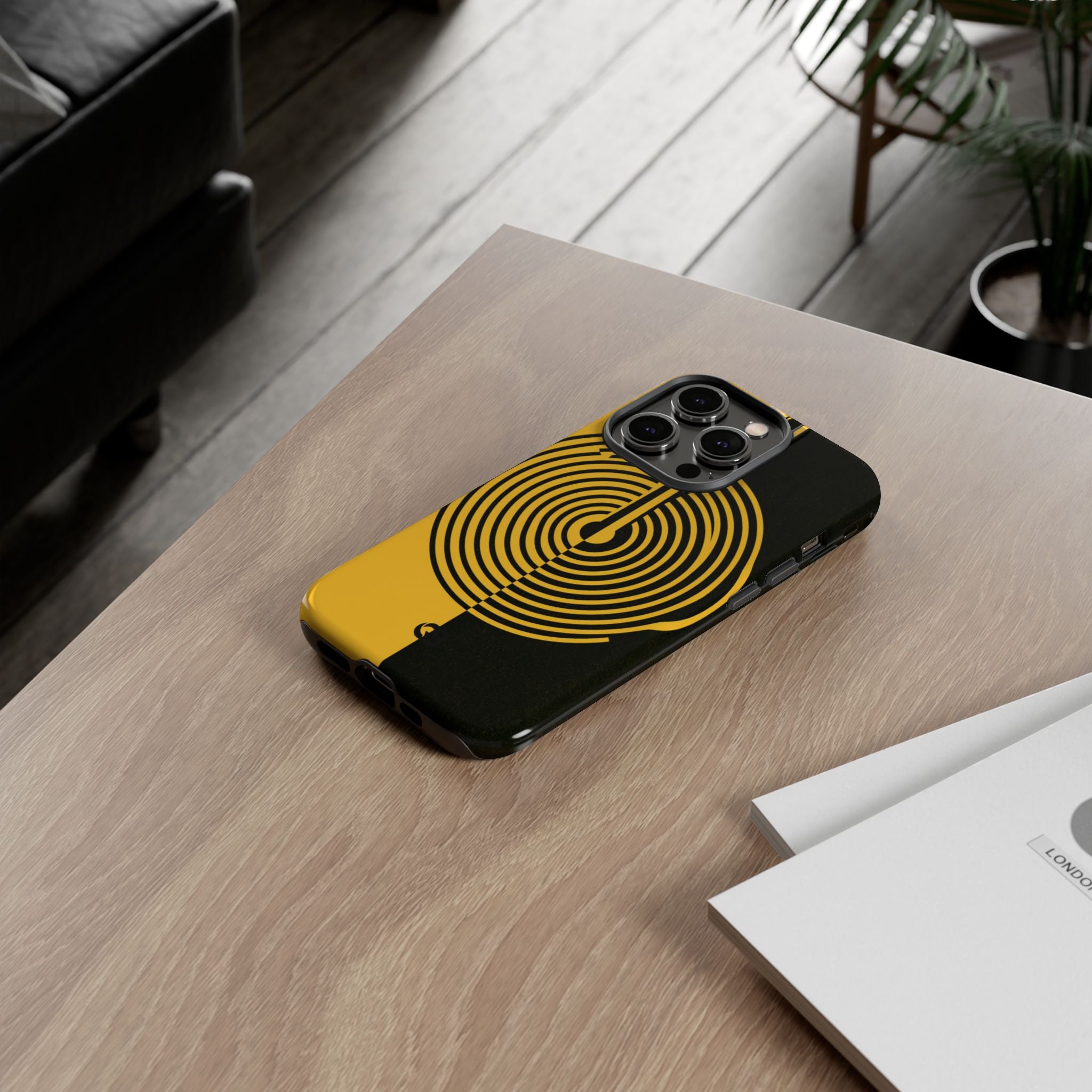 Yellow Tough Phone Case for iPhone - Voltage Sector Pulse