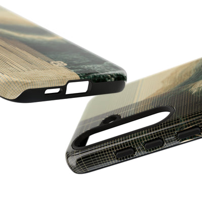 Beige Tough Phone Case for Samsung - Veridian Data Ridge