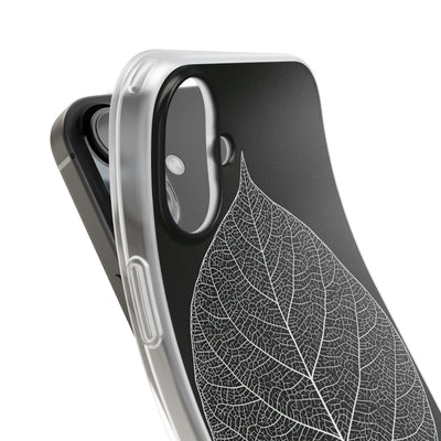 Black Lite Phone Case for iPhone - Bleached Leaf Lattice