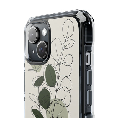 Green Impact MagSafe Phone Case for iPhone - Muted Eucalyptus Sketch