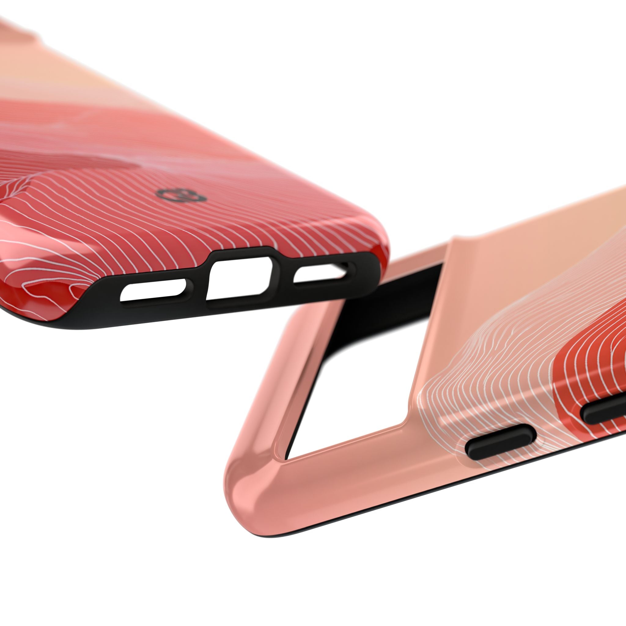 Red Tough Phone Case for Google Pixel - Crimson Ridge Contour