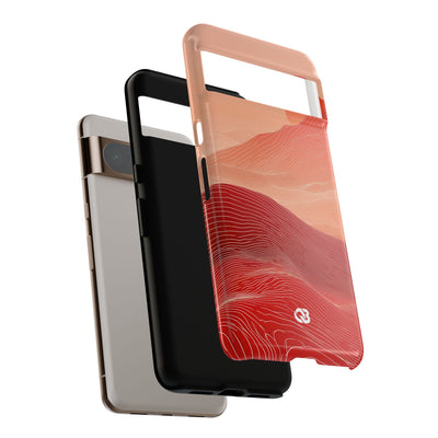 Red Tough Phone Case for Google Pixel - Crimson Ridge Lines
