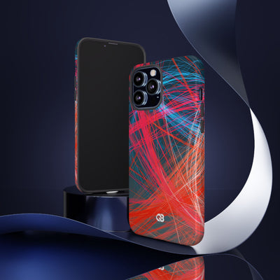 Neon Fiber Stream · Tough Phone Case for iPhone · Red