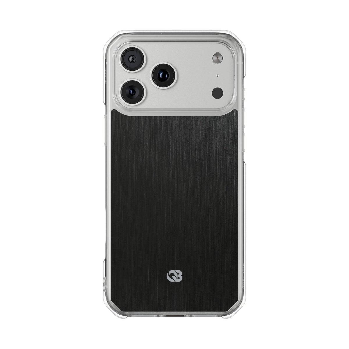Obsidian Brushed Steel · Clear Impact Magnetic Phone Case for iPhone ·  Black