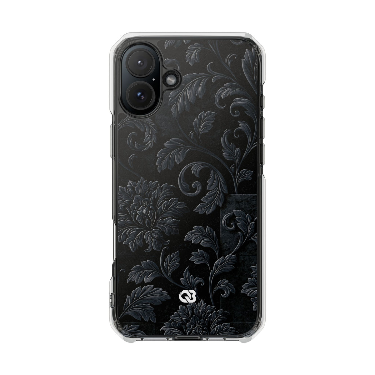 Obsidian Damask · Clear Impact Magnetic Phone Case for iPhone ·  Black