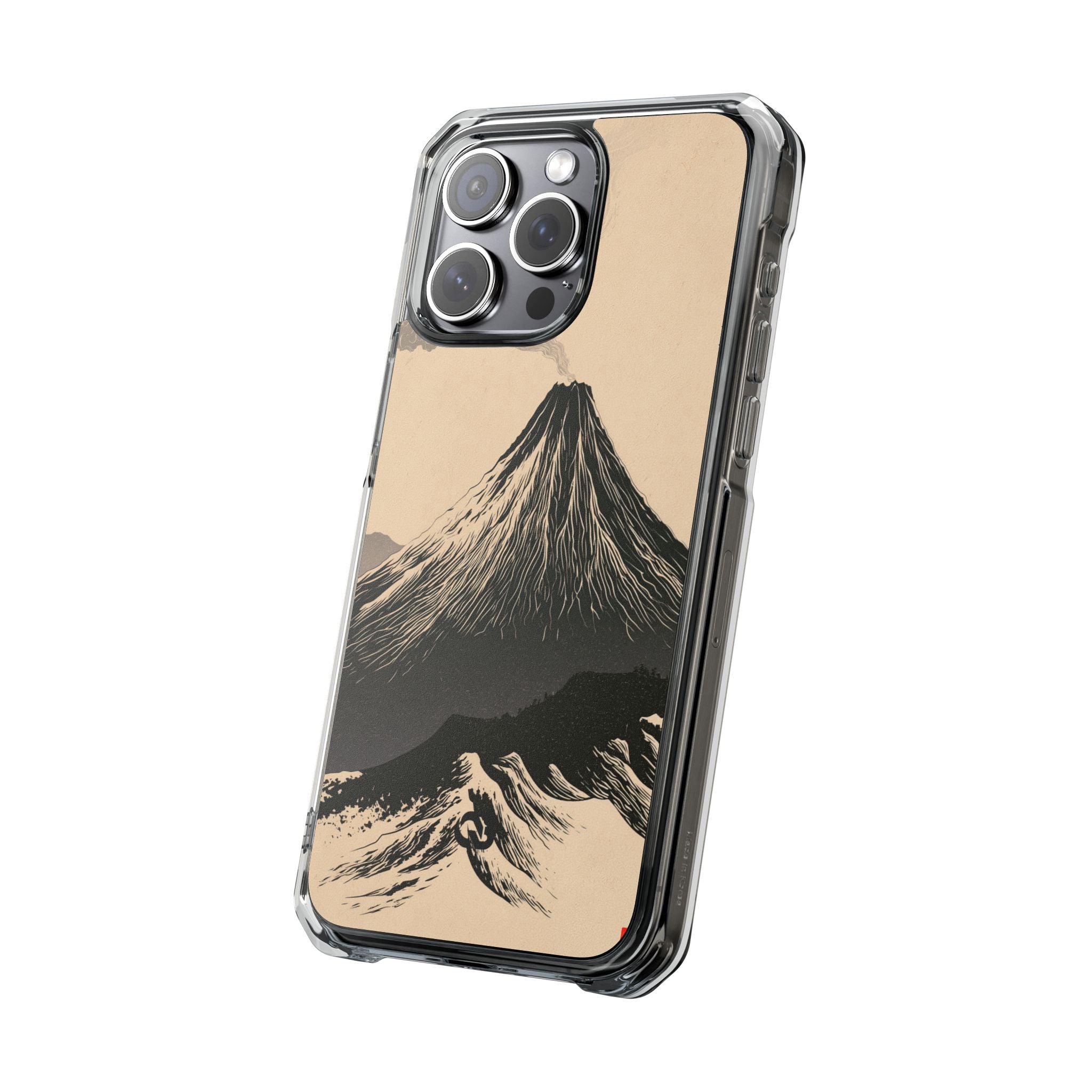 Beige Impact MagSafe Phone Case for iPhone - Obsidian Ink Summit