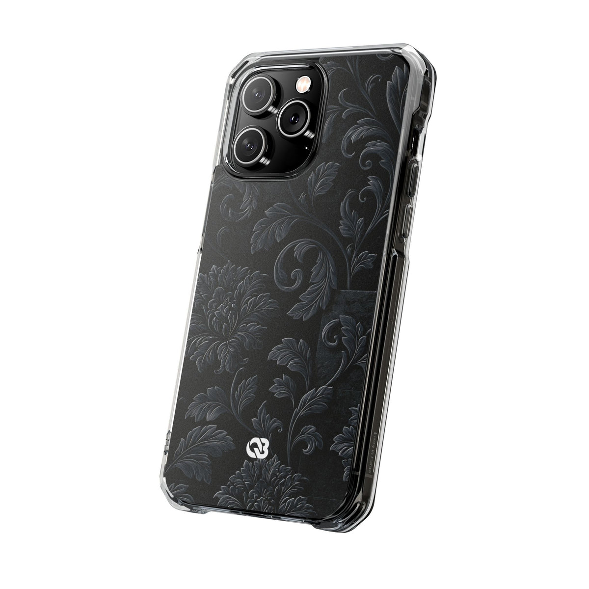Obsidian Damask · Clear Impact Magnetic Phone Case for iPhone ·  Black