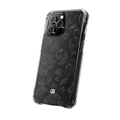 Obsidian Damask · Clear Impact Magnetic Phone Case for iPhone ·  Black