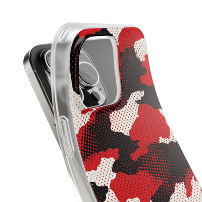 Crimson Halftone Camo · Lite Phone Case for iPhone ·  Red