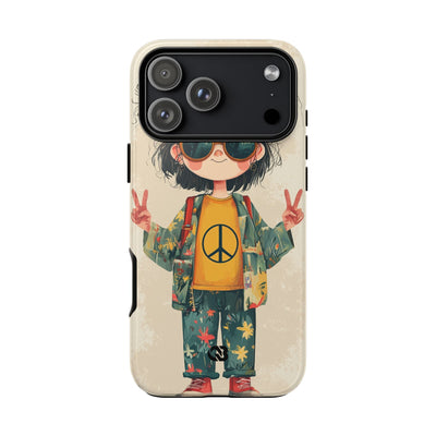Retro Peace Girl · Tough Phone Case for iPhone