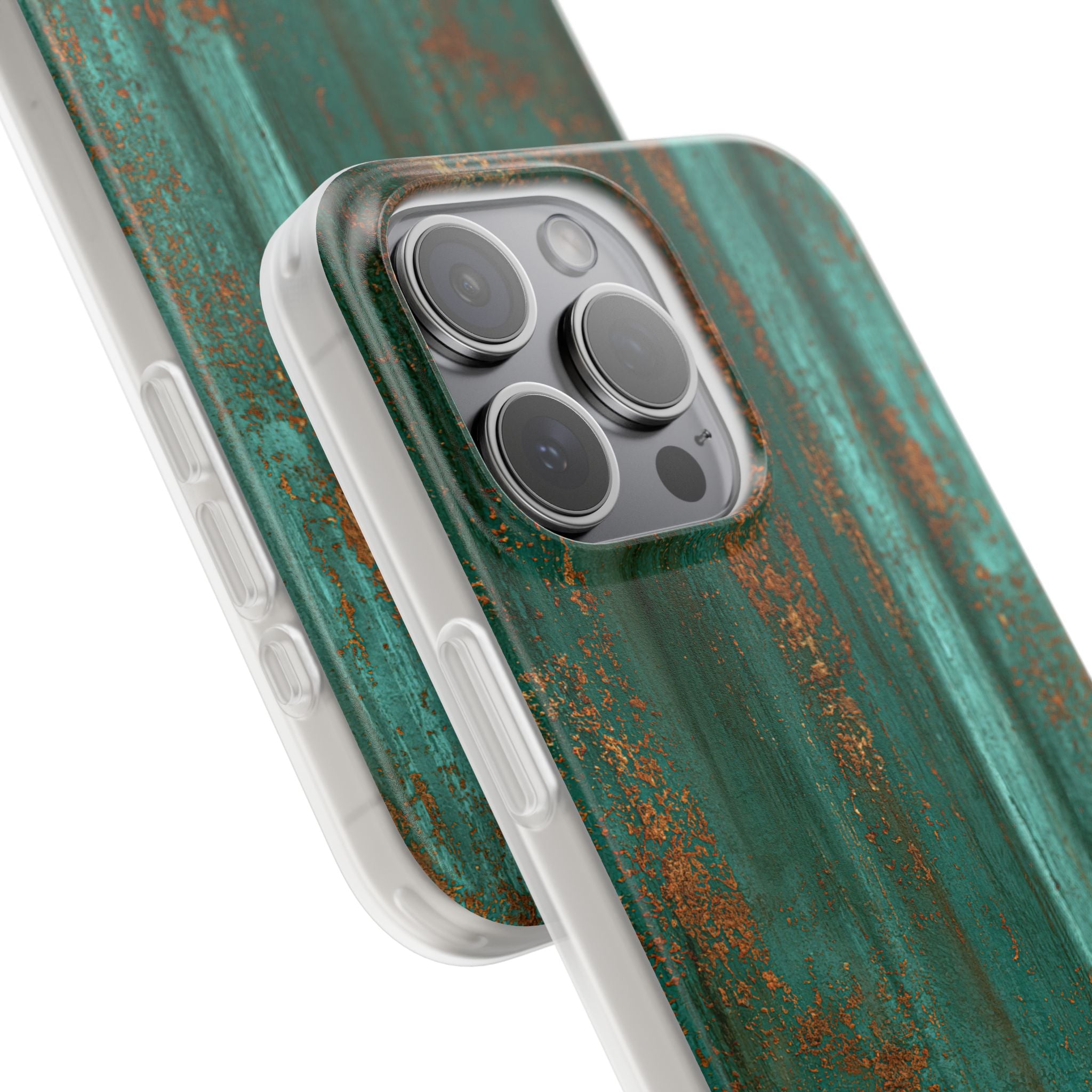 Teal Lite Phone Case for iPhone - Verdigris Copper Siding